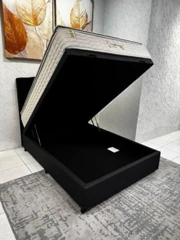 Cama box casal baú + colchão molas ensacadas