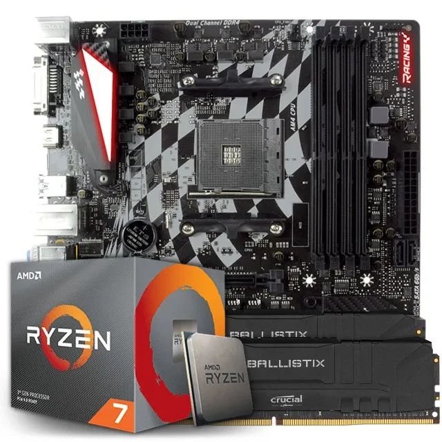 Kit Upgrade Amd Ryzen 7 1700, B350 GT3 Racing, Ballistix 16gb 2400Mhz (4x4gb)