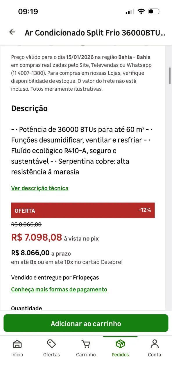 Ar Condicionado Split Frio 36000BTUS Frio Branco 220V Teto Fixo Xperience Midea - Foto 2