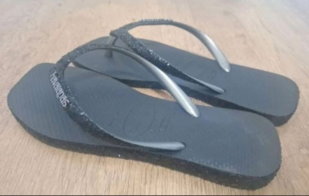 Chinelo havaianas sparkle slim square - Foto 2