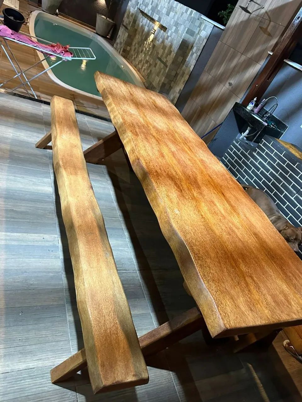 Messa rústica de madeira maciça  - Foto 3