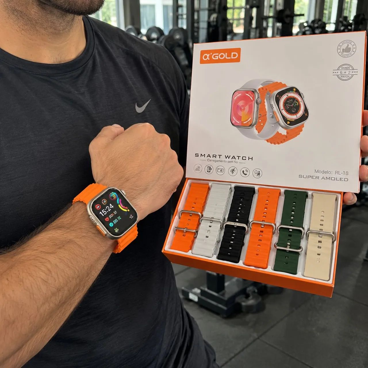  kit com 2 relógios + 6 pulseiras Gold - Smartwatch  - Foto 2