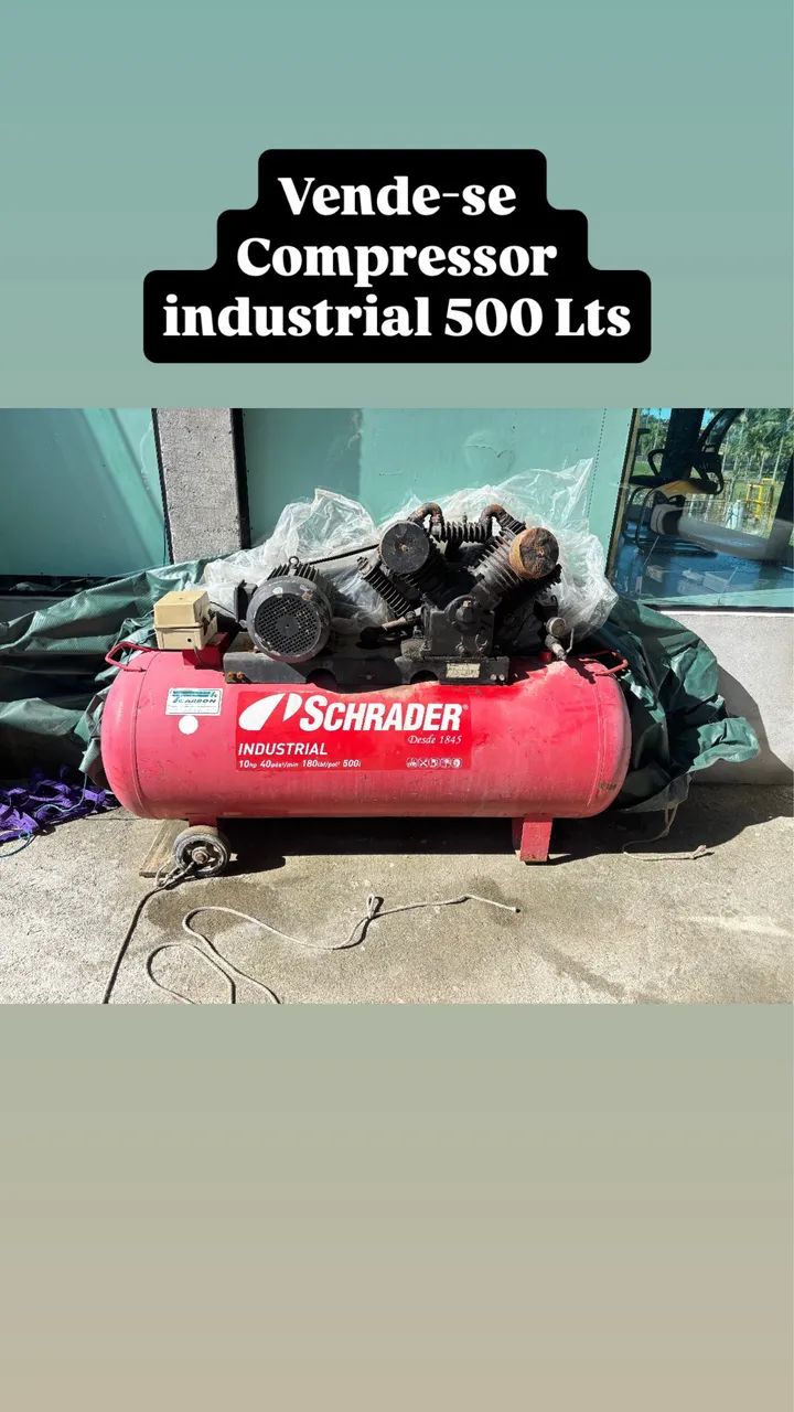Compressor 500 LTS, motor 3cv trifásico. - Foto 2
