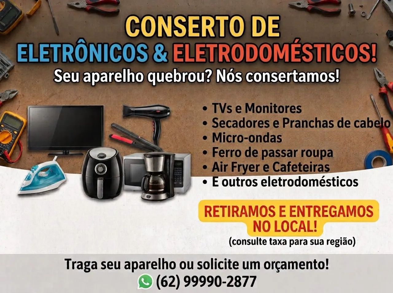 Conserto de Air Fryer, TV, Micro-ondas e Eletrodomésticos