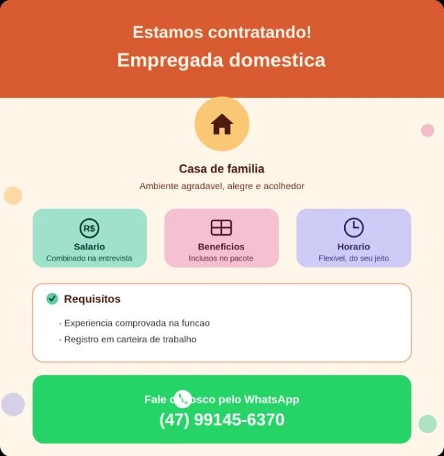 DOMESTICA COM EXPERIENCIA