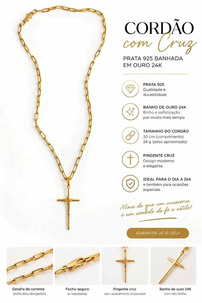 LINDO CORDAO DE PRATA BANHADO A OURO 