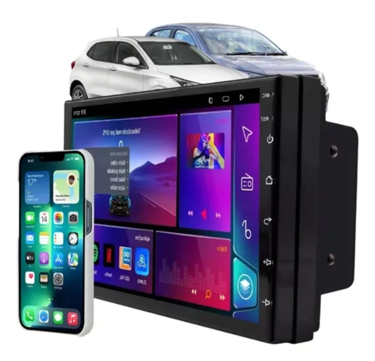 Multimidia android 7 polegadas 64GB - com android auto e carplay