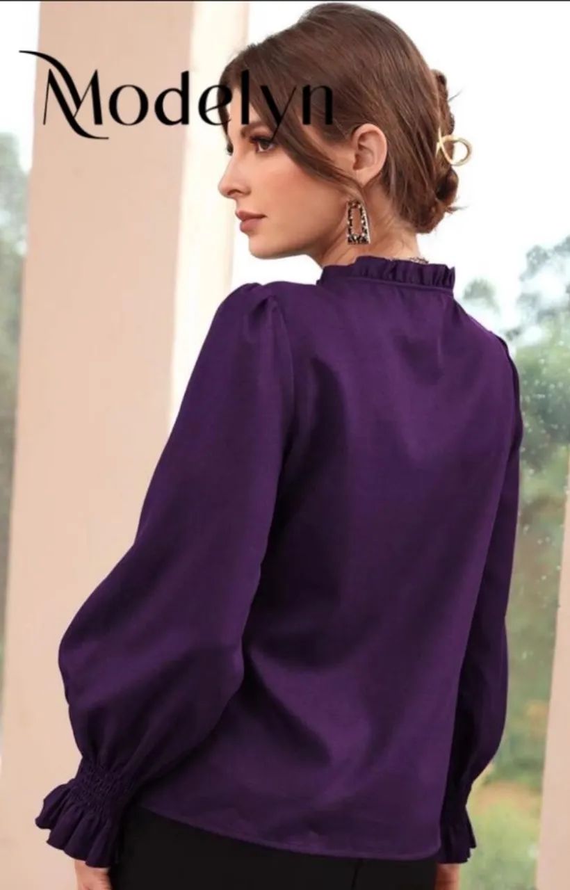 Camisa social roxa SHEIN  - Foto 2