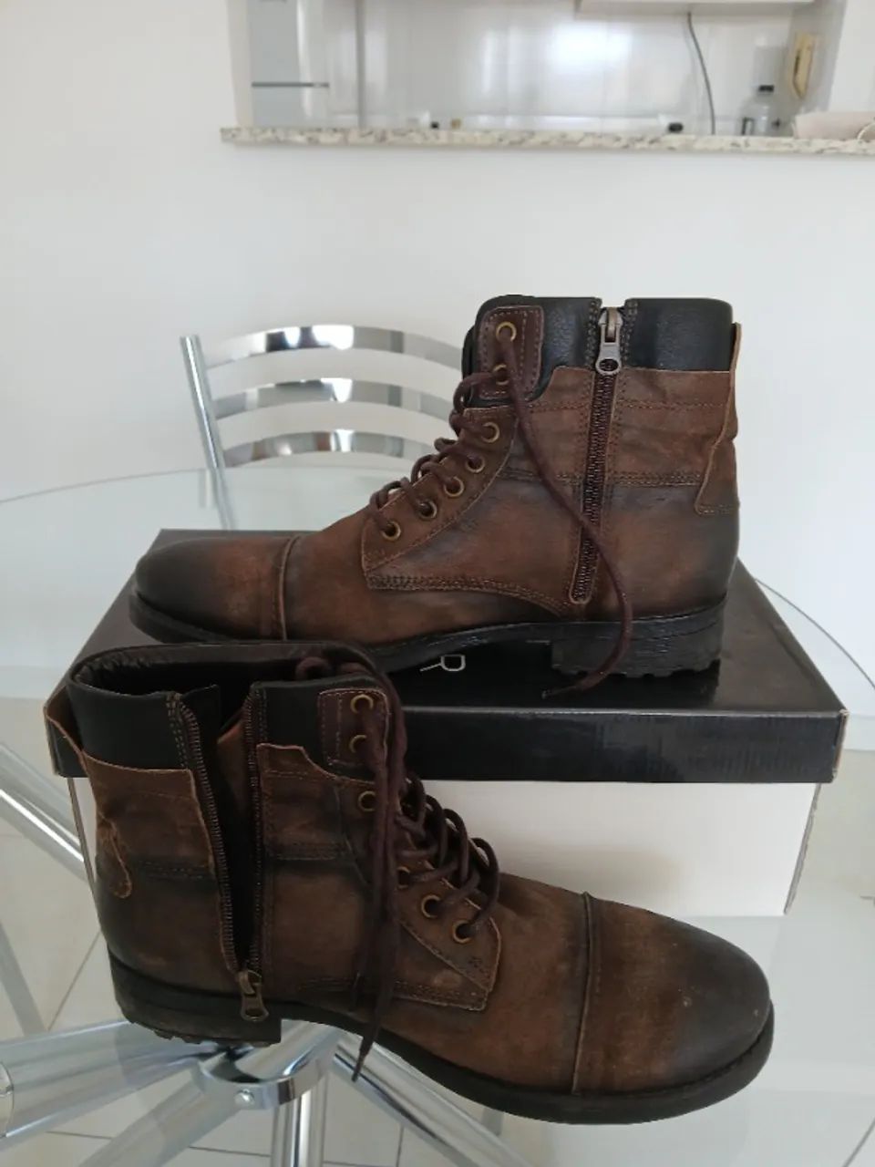 Bota marrom em couro legítimo - Fascar