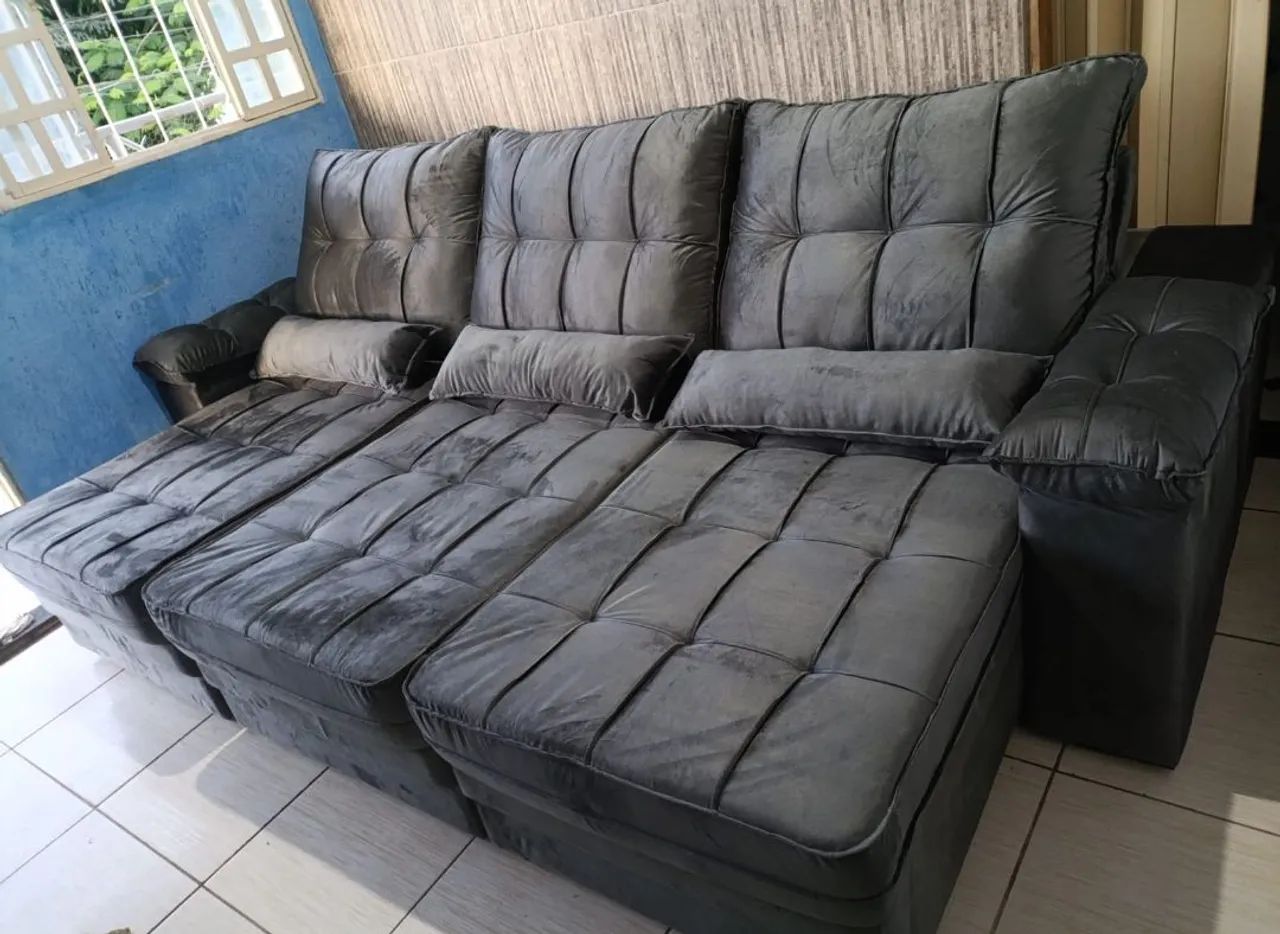 Sofá retrátil reclinável prime confort espuma D 33