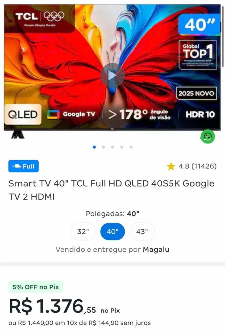 TV TCL 40? AINDA NA CAIXA COM NF  - Foto 3