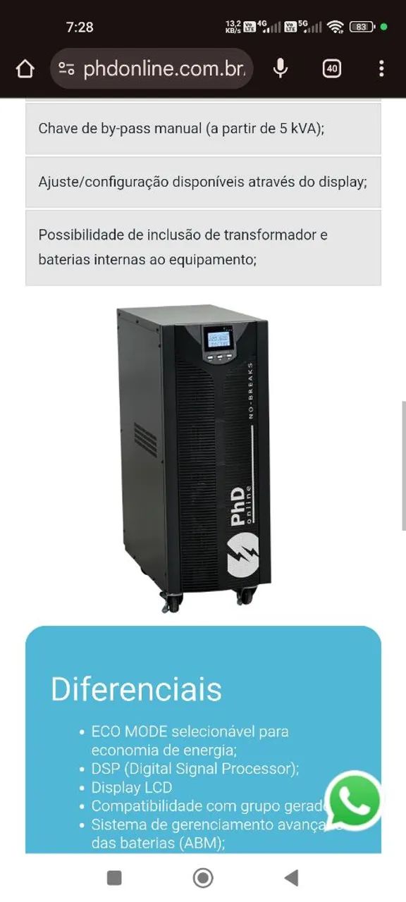 Nobreak 3kva Isolado, Proteção Completa 