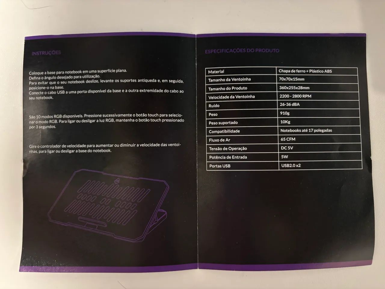 BASE PARA NOTEBOOK MANCER ALOY RGB NOVA - Foto 4