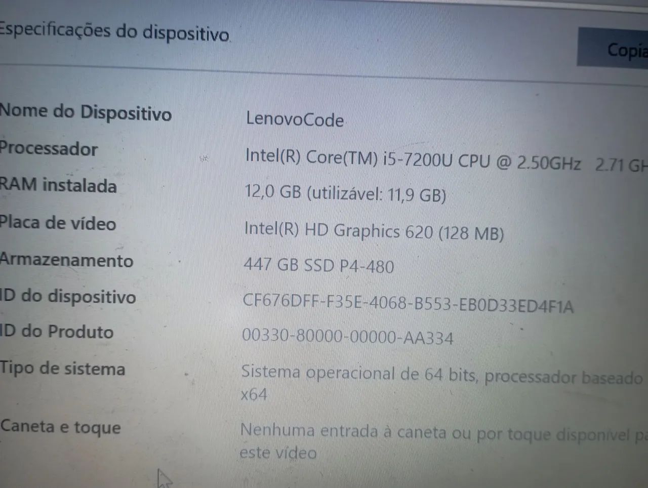 Troco em tablet Notebook Lenovo i5 12gb ram SSD