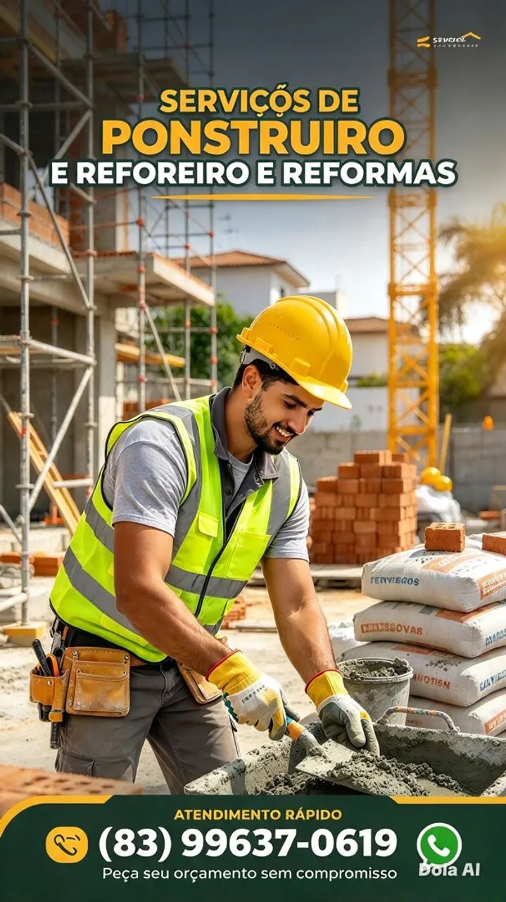 Pedreiro em geral, reformas e reparos