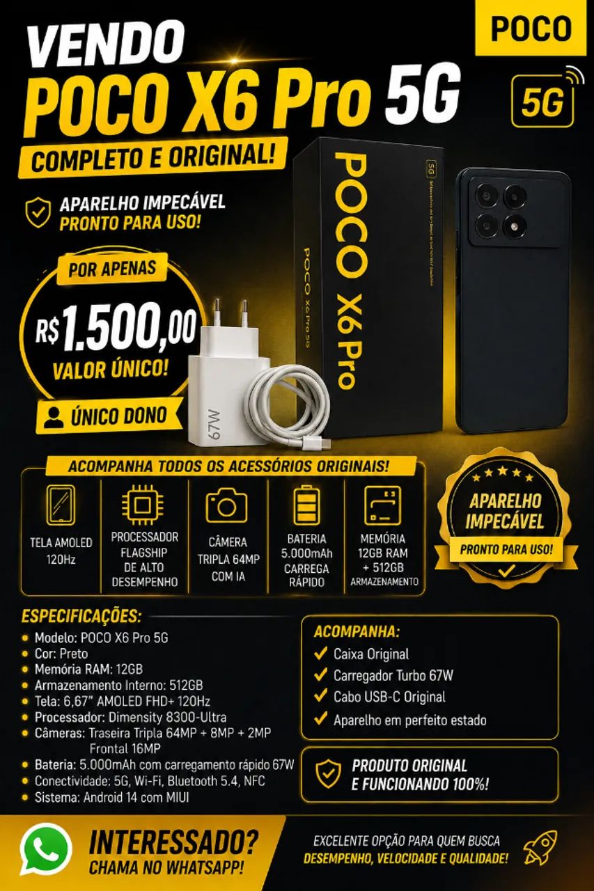 Celular poco x6 pro black - Foto 3