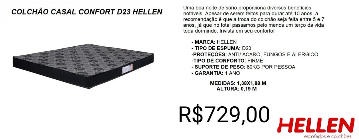COLCHAO DE CASAL A PRONTA ENTREGA