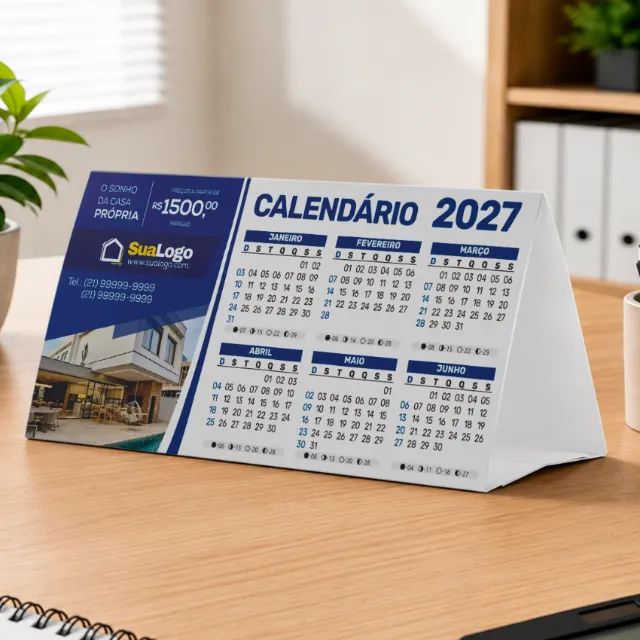 Calendário 2027 triangular de mesa - Foto 3