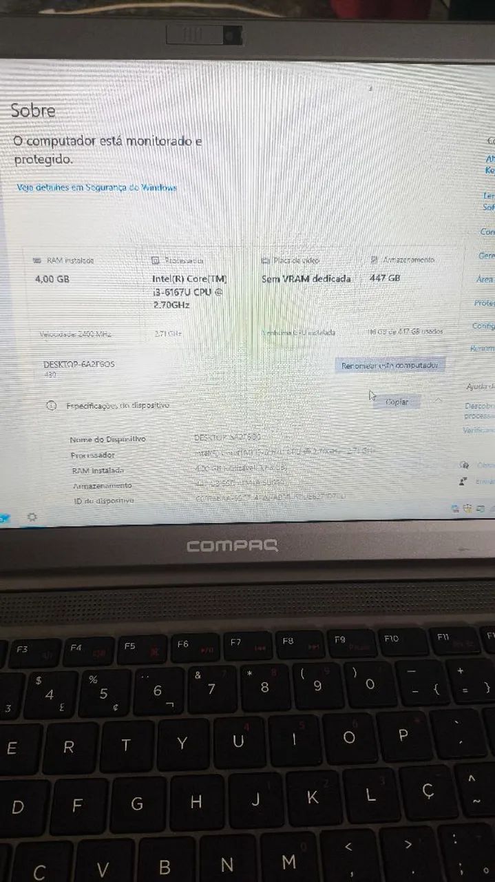 Notebook HP compac 