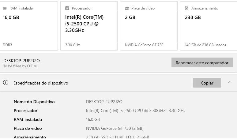 PC GAMER (SÓ CPU)