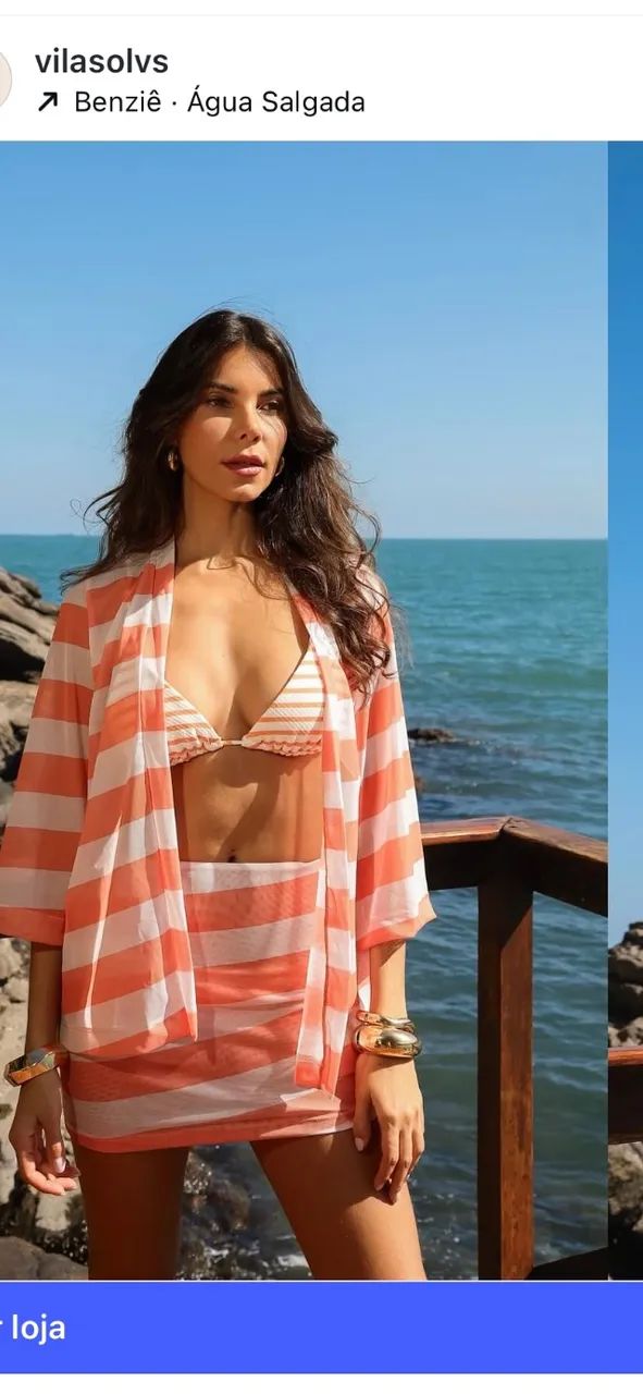 Conjunto saia e kimono praia - Vila Sol