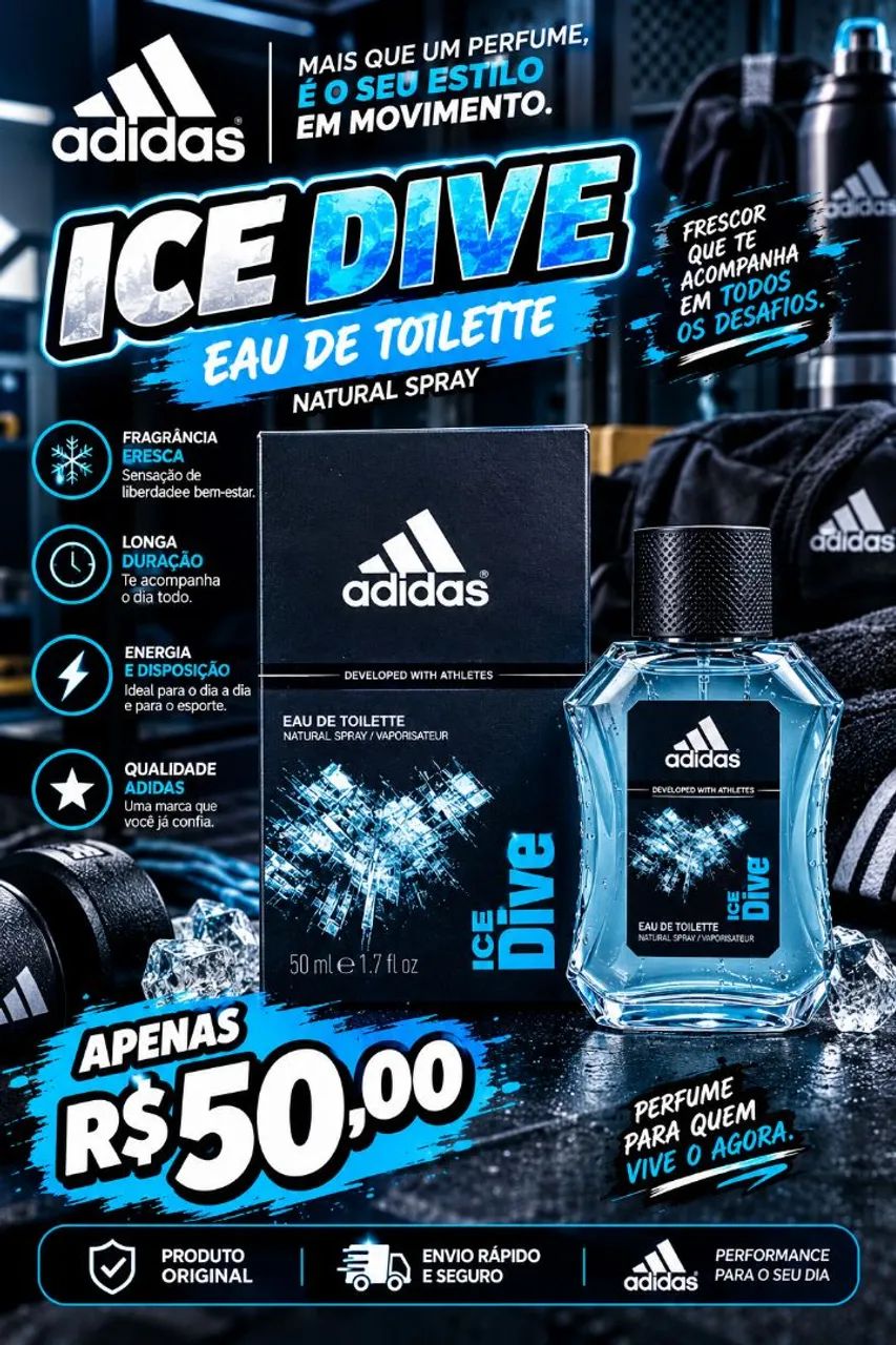 Perfume Adidas Masculino Eau de toilette 50ml - Foto 2