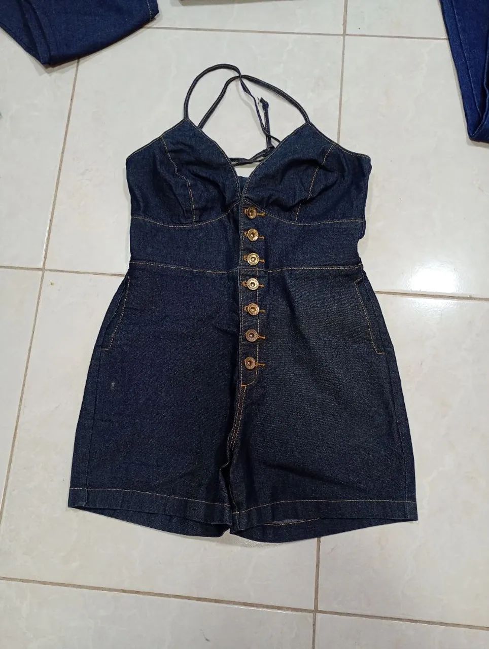 Macaquinho Jeans Tam 38 