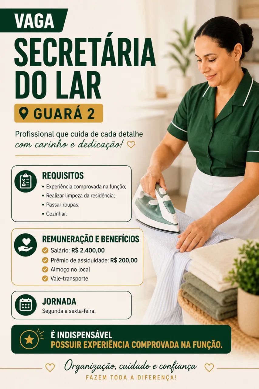 SECRETÁRIA DO LAR | GUARÁ 2