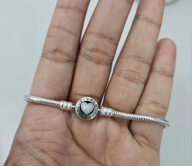 Pulseira Pandora com charm de coração- prata 925 - Foto 2