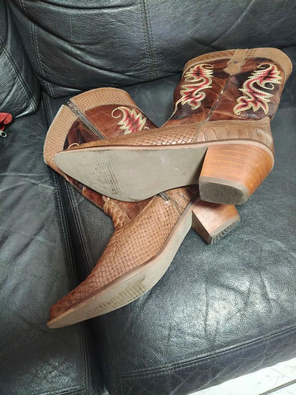 Bota de couro country  - Foto 3