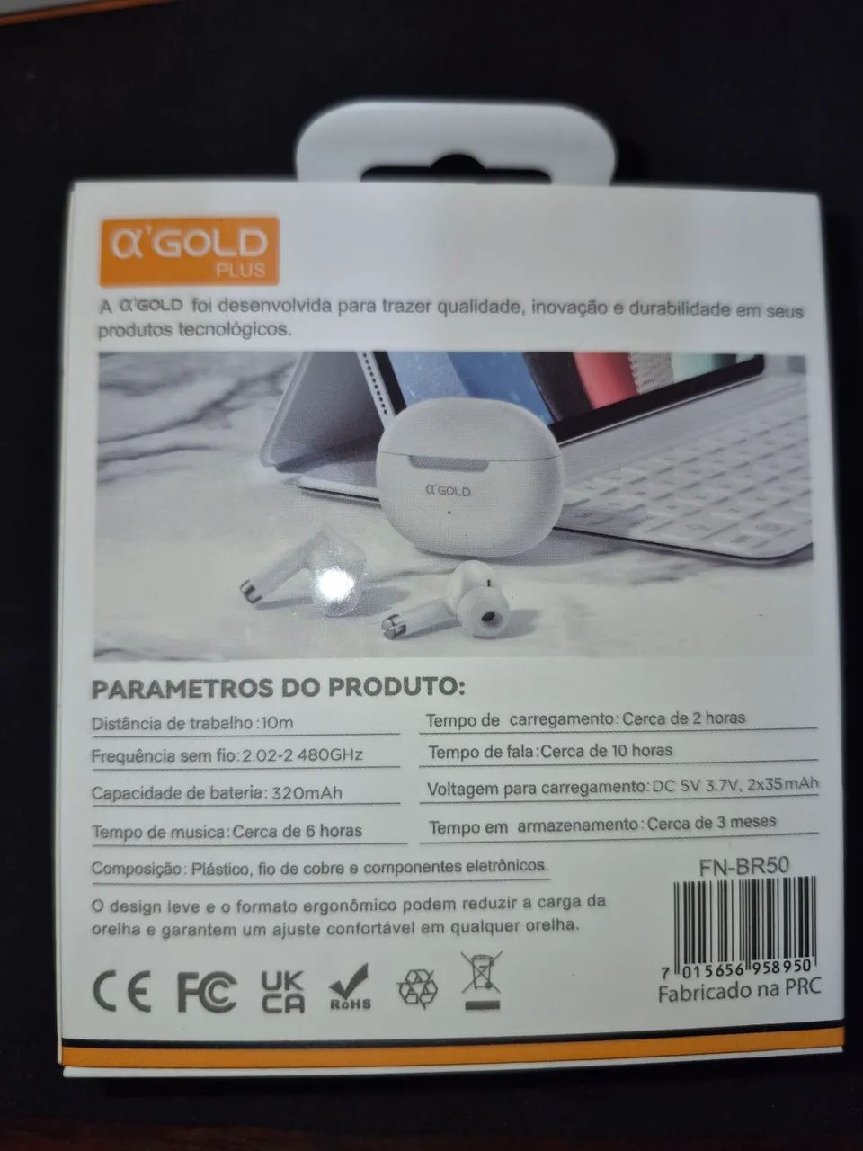 Fone Bluetooth a'gold FN-BR50 5.4 compatível Android/iOS - Foto 2