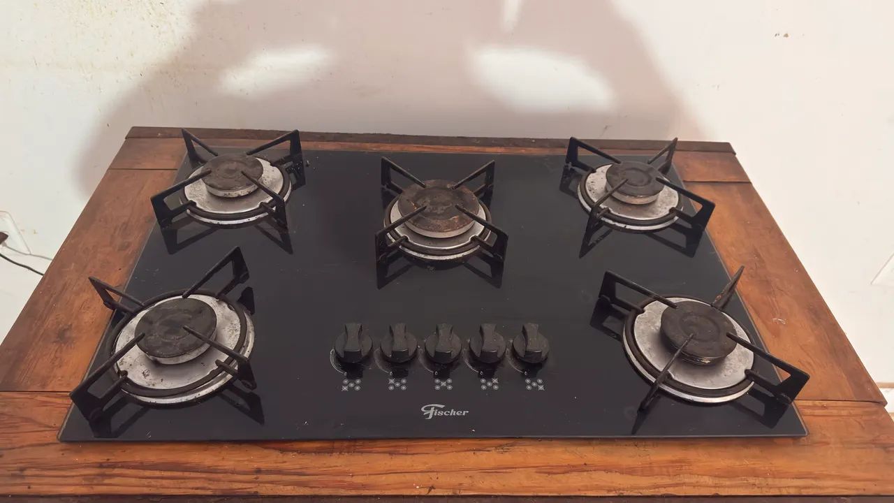 Cooktop Fischer 5 Bocas + Bancada em Ferro e Madeira  - Foto 2