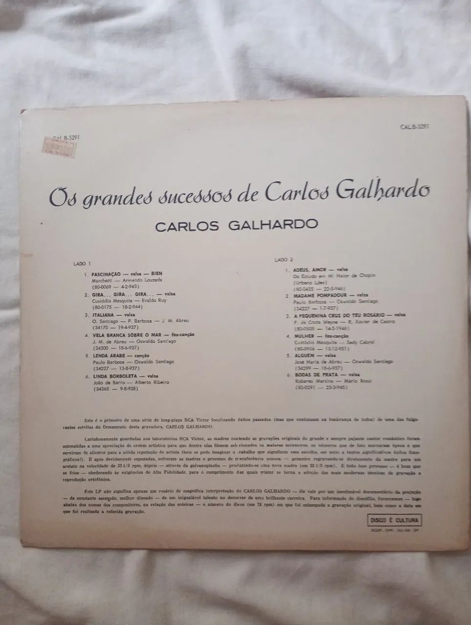 LP Carlos Galhardo 1970 - Foto 2