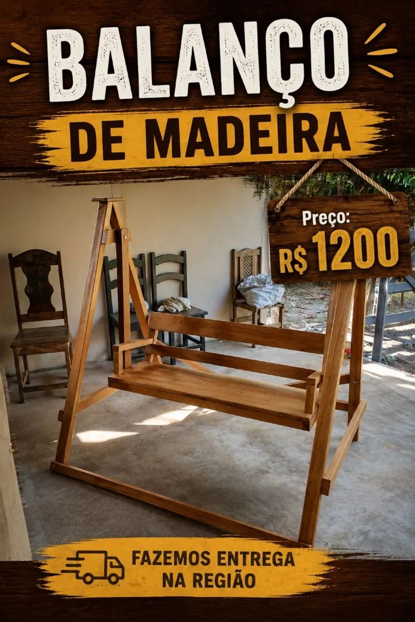 Balanço de madeira 