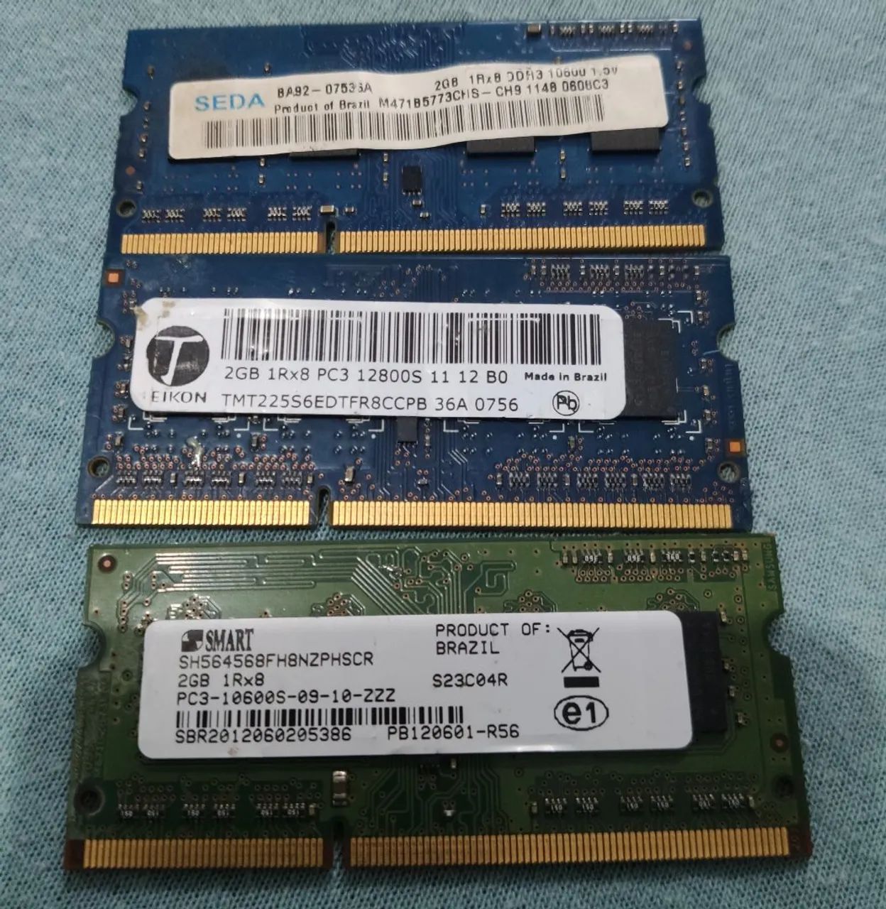  tres pente de momoria ram de notebook ddr3 2 gbs