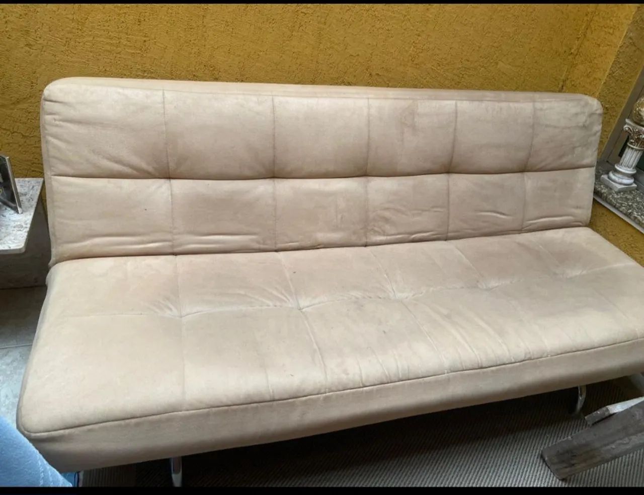 Sofá cama 3 lugares de suede 