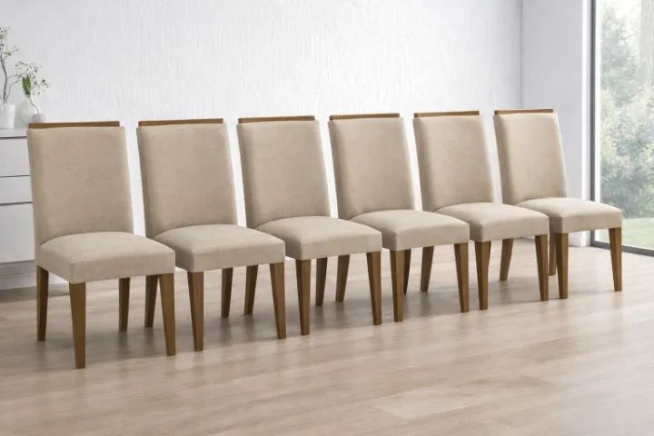 Cadeira Eucalipto para Mesa de Jantar - Linho - R$ 300,00 cada
