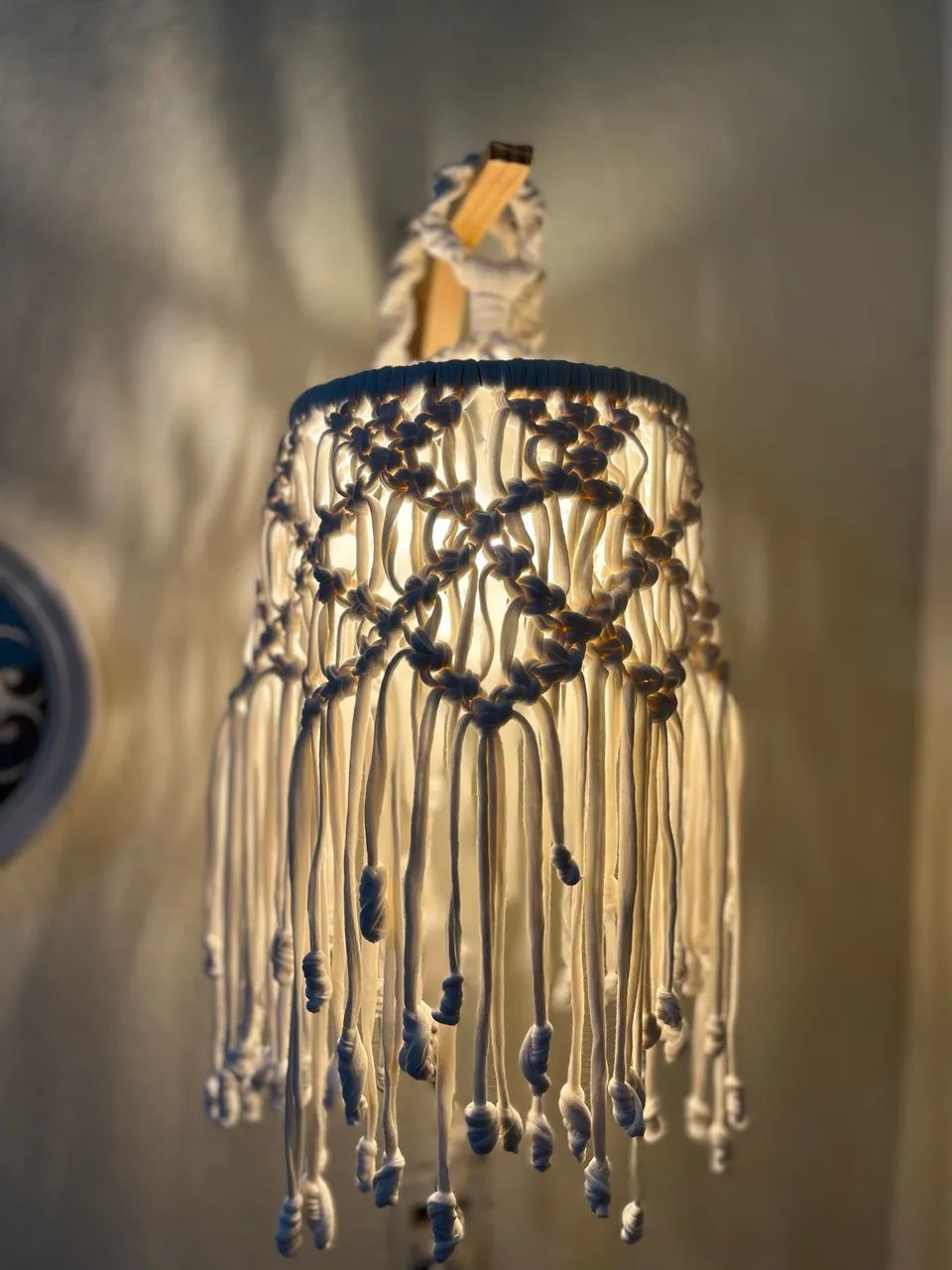 Lustre pendente em macramê - Foto 2