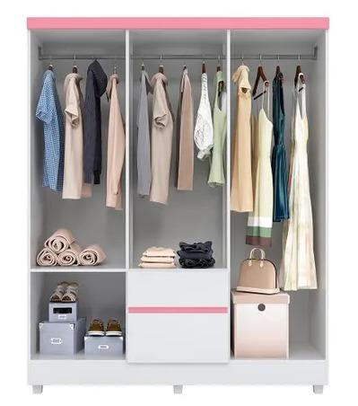 Não Perca Tempo Lindo Guarda Roupa 6 Portas Br/Rosa Novo Apenas 499,00 - Foto 2
