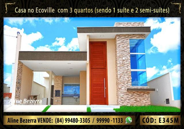 Casa no Ecoville já com luminárias, box e alto padrão, acabamento diferenciado, financia - Foto 2