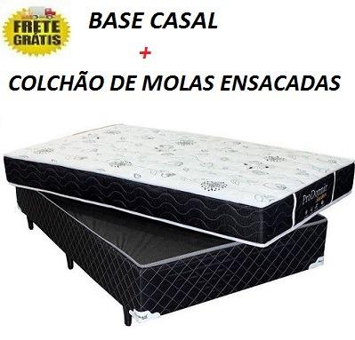 Oferta Imperdivel Base Casal+Colchão de Molas Ensacadas(Tamanho Padrão) Com Otimo Preço