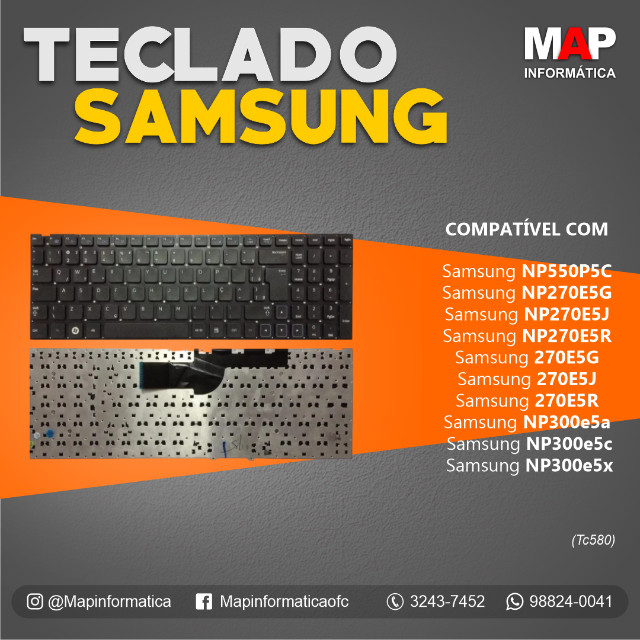 Teclado Notebook Samsung np550p5c np270e5j 15.6 NOVO