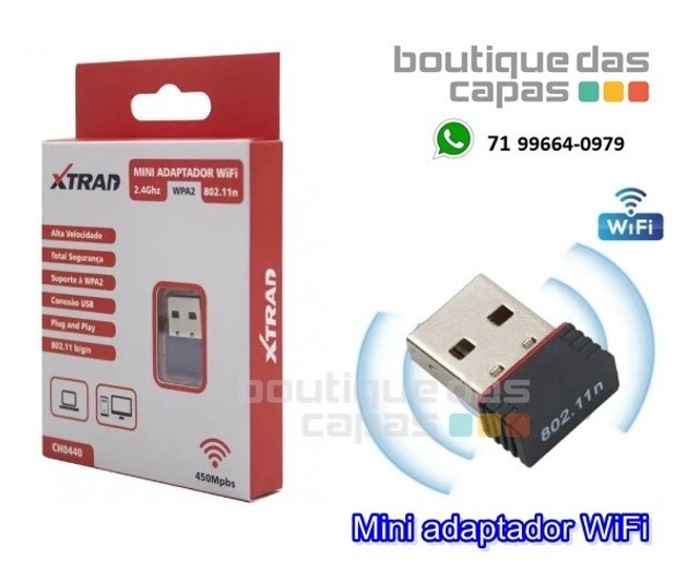 mini adatapdor wireless wi-fi notebook 2.4 GHZ até 450mpbs 802.11n - CH-0440 xtrad