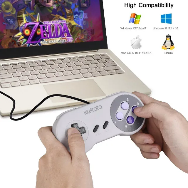 2 Controle Super Nintendo Snes Usb P/ Pc Jogos Raspberry Mac