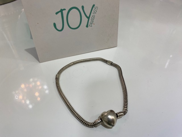 Pulseira  Berloque Coração Prata 950 Joy - tipo Pandora  - Foto 4