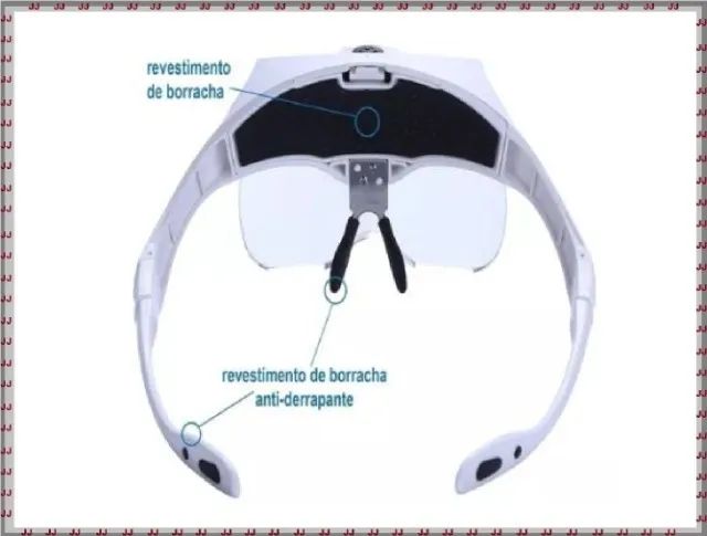 Óculos Lupa 5 Lentes Luz LED Cabeça  - Foto 2