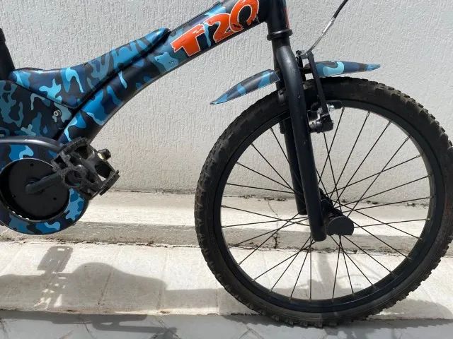 Bicicleta GROOVE aro 20 CAMUFLADA T20 - Preto/Azul - BIKE BROTHERS