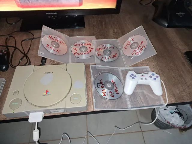 PS1 FAT DESBLOQUEADO 2 CONTROLES NOVOS TODOS OS CABOS MAIS JOGOS -  Videogames - Aparecida De Goiânia 1253053581