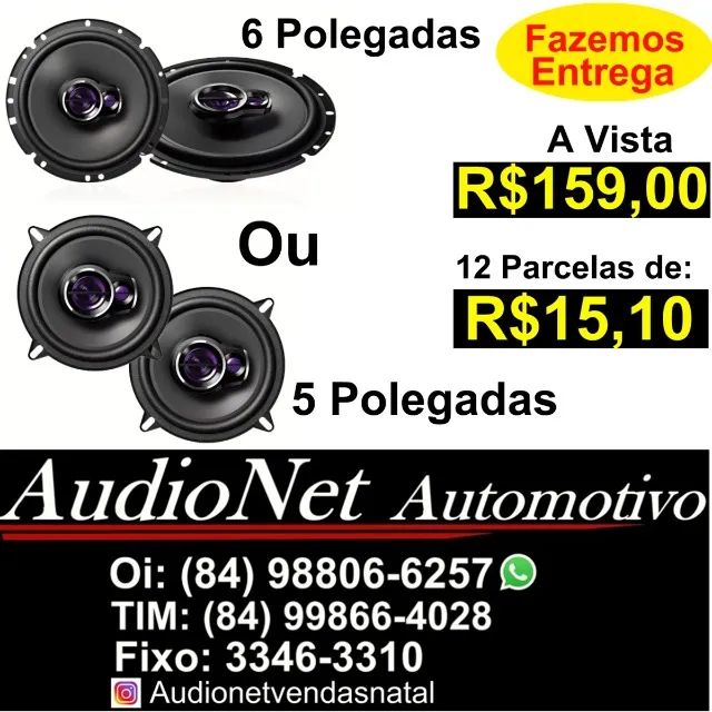 Alto Falante Pioneer 6 ou 5 Polegadas 100w Rms Triaxial Carro Veicular Fone Porta Caixa