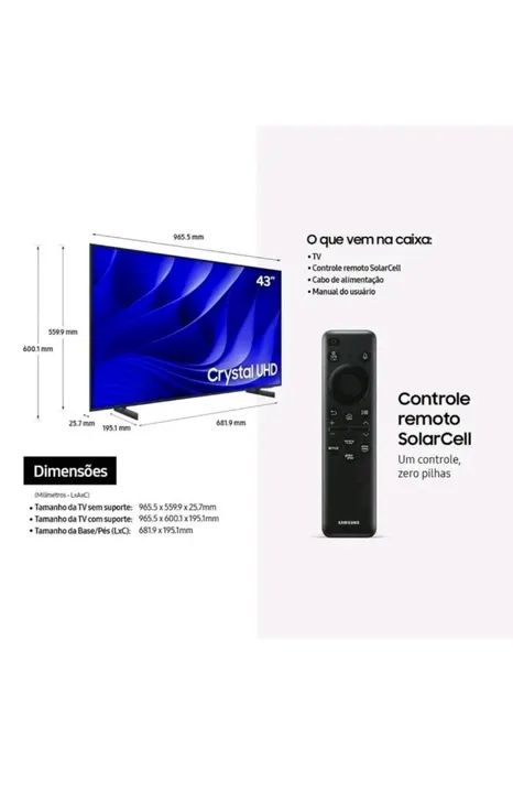 Smart Tv 43 DU8000, Lacrada + NF (Até 12x)   - Foto 2